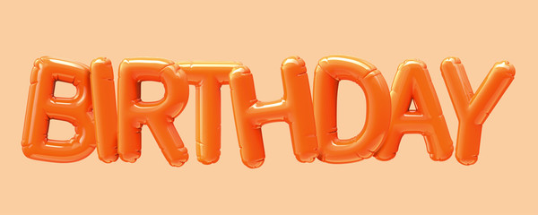 BIRTHDAY orange foil balloon