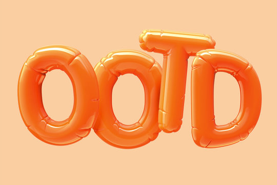 OOTD orange foil balloon