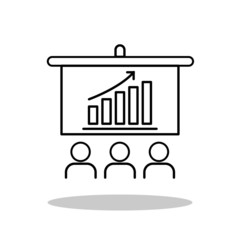 Presentation icon in flat style. Education symbol for your web site design, logo, app, UI Vector EPS 10.