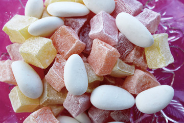 almond candys and delights colorful