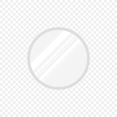 Vector realistic round mirrors with blurry reflection. Mirror frames or mirror decor interior