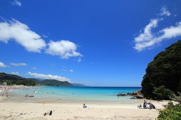 伊豆下田　夏の白浜大浜