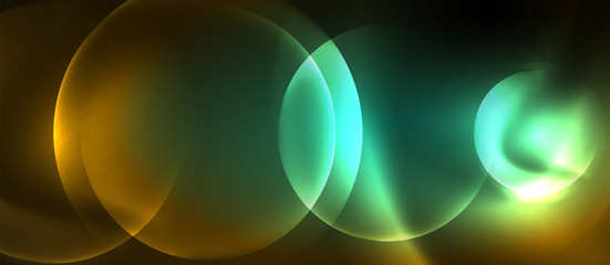 Shiny neon circles abstract background