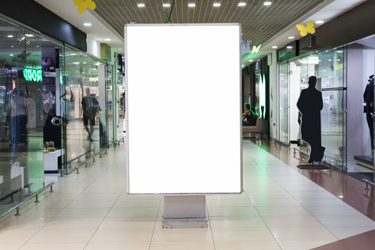 Blank sign mock up in shopping mall