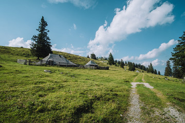 Farmer house on the way to Velika Planina, Slovenia. Beautiful place with pastures around.