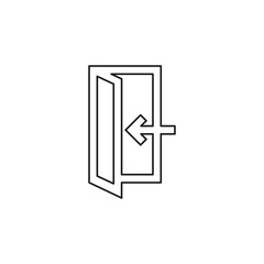 emergency exit vector icon