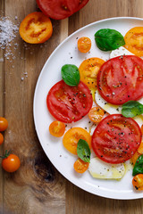 Tomato, mozzarella and basil salad