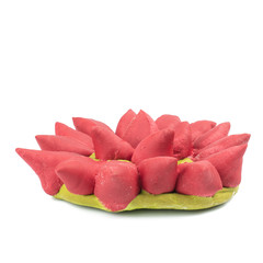 A floating basket is made from bread for Loi krathong festival.Thailand's ancient culture