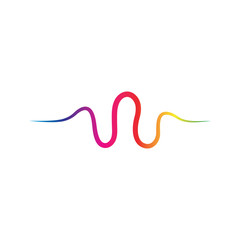 Audio technology, music sound waves vector icon