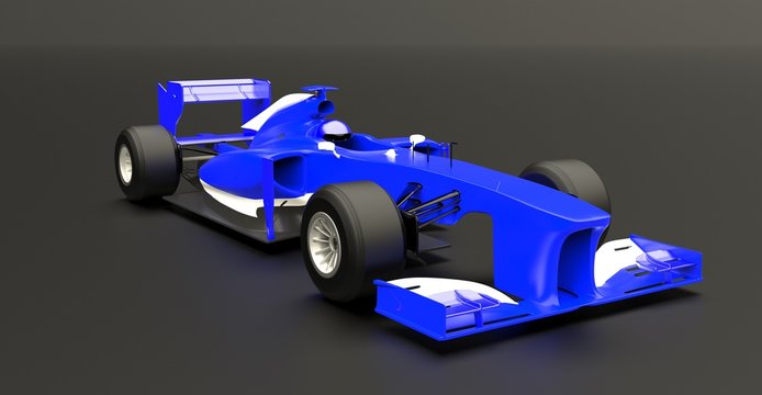 Blue sport car ,race auto, 3d render.