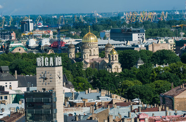 Orthodox Cathedral and a clock tower