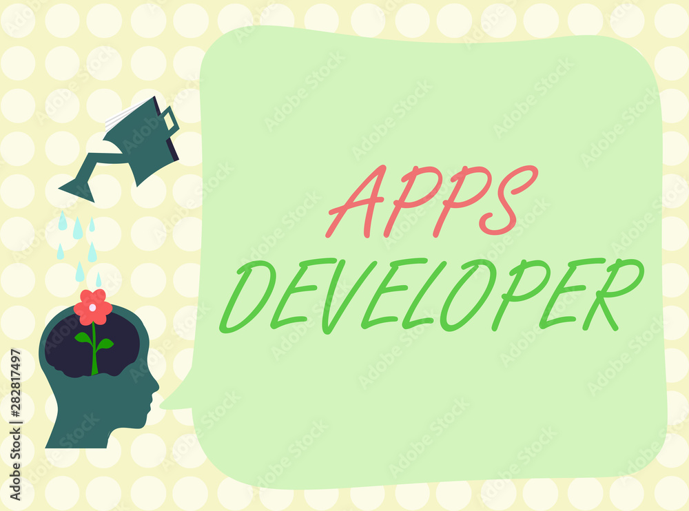 Poster conceptual hand writing showing apps developer. business photo showcasing graphic artist software pr