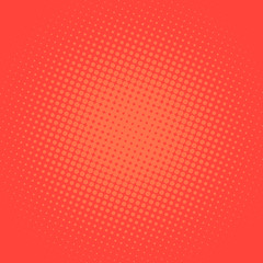 Red retro comic pop art background with halftone dots design, vector illustration template