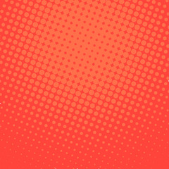 Red pop art background in retro comic style with halftone dots design with white lines