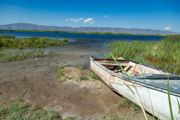 Obraz premium boat on the lake.