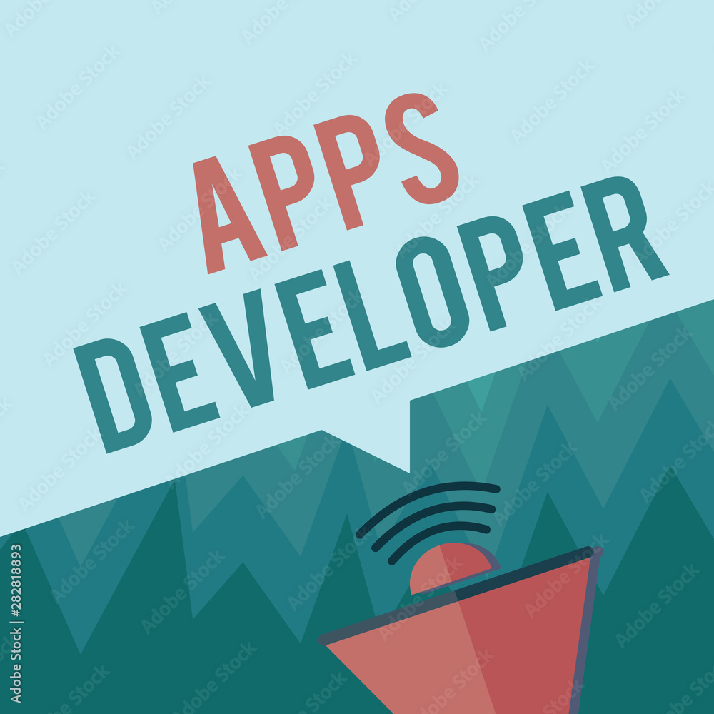 Poster conceptual hand writing showing apps developer. business photo showcasing graphic artist software pr