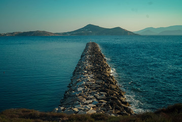 the main rocky pier of Naxos 