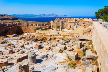 Lindos Acropolis and beach, Rhodes