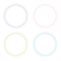 Set of 4 simple linear pastel frames. Usable for covers, books, posters, banners, social media etc. Vector illustration 