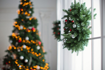 Christmas tree and wreath