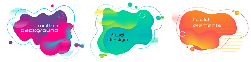 Modern Color abstract liquid shape, halftone patterns, fluid color overlap gradient background. 
