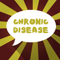 Text sign showing Chronic Disease. Conceptual photo A condition you can control with treatment for months.