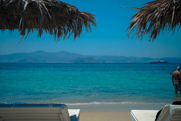 Chilling on a beach in paros