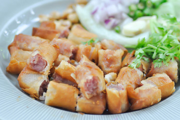 pork sausage, sour pork,fried sour pork sausage
