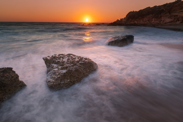 Fototapeta na wymiar View from Roche cove at Conil de La Frontera, Cadiz, Andalucia, Spain.