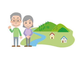 田舎暮らし　老夫婦　高齢者　移住