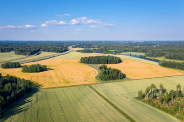 Finland. Helsinki Area. Bird's-eye view of the fields