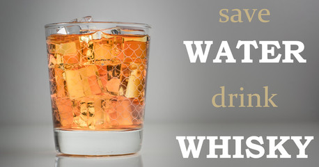 Shot of malt whisky in a goblet