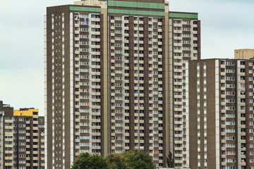 Naklejka premium Large inhabited residential house in the satellite town