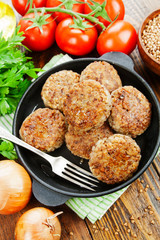  Buckwheat  burgers on the pan