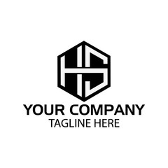 Letter HS stock logo, HS initial., flat design. HS monogram