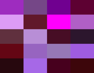 Colored background. Twenty shades of the primary color. Purple. With the names.