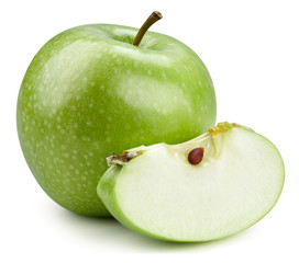 Green apples isolated on white