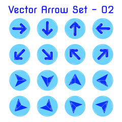 Vector Arrow Set. Arrows vector collection with abstract elements.