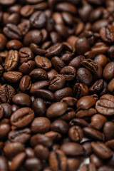 close up view of delicious textured coffee grains