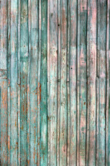 Rustic old wood plank background. Blue and green vintage texture background.  Blue grunge wood wall pattern. Blue wooden background.flat-lay