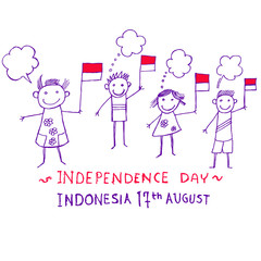 independence day of indonesia, doodle