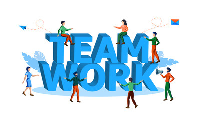 team working around word teamwork