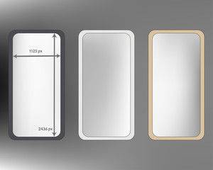 Mesh, gray colored phone backgrounds kit.