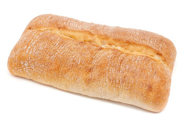 Italian ciabatta bread isolated on white