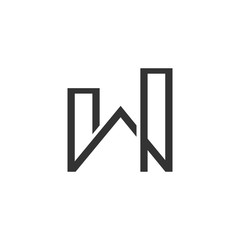 Abstract logo/sign design. Letter 'w' as a construction. Vector image.