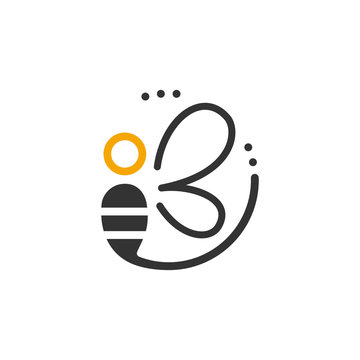 Amazing and clean bee logo/sigm=n design. Vector image.