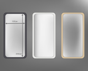 Mesh, gray colored phone backgrounds kit.