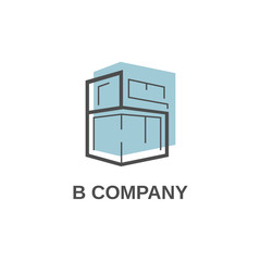 Stylish building combined with letter 'B'. Vector illustration design.