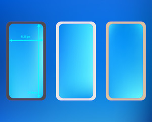 Mesh, azure colored phone backgrounds kit.
