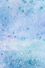 Snow Watercolor on Blue Background